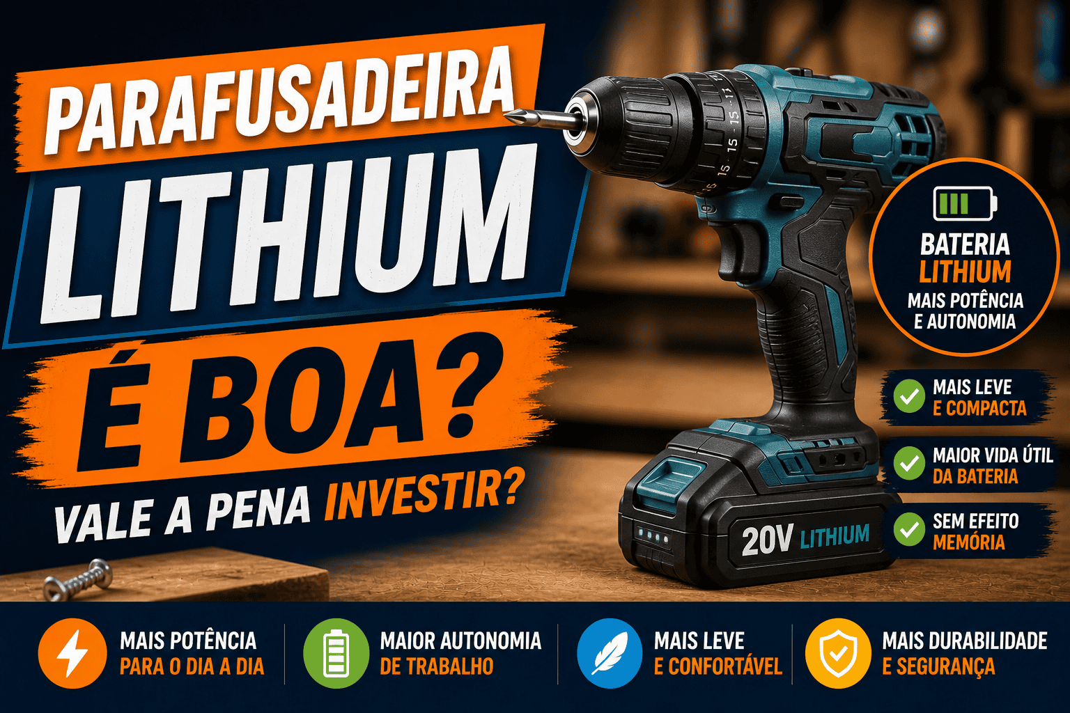 Leia mais sobre o artigo Parafusadeira Lithium é boa? Guia completo para iniciantes e profissionais